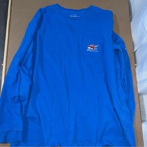 Vineyard Vines Men's Vibrant Blue Long Sleeve Tee